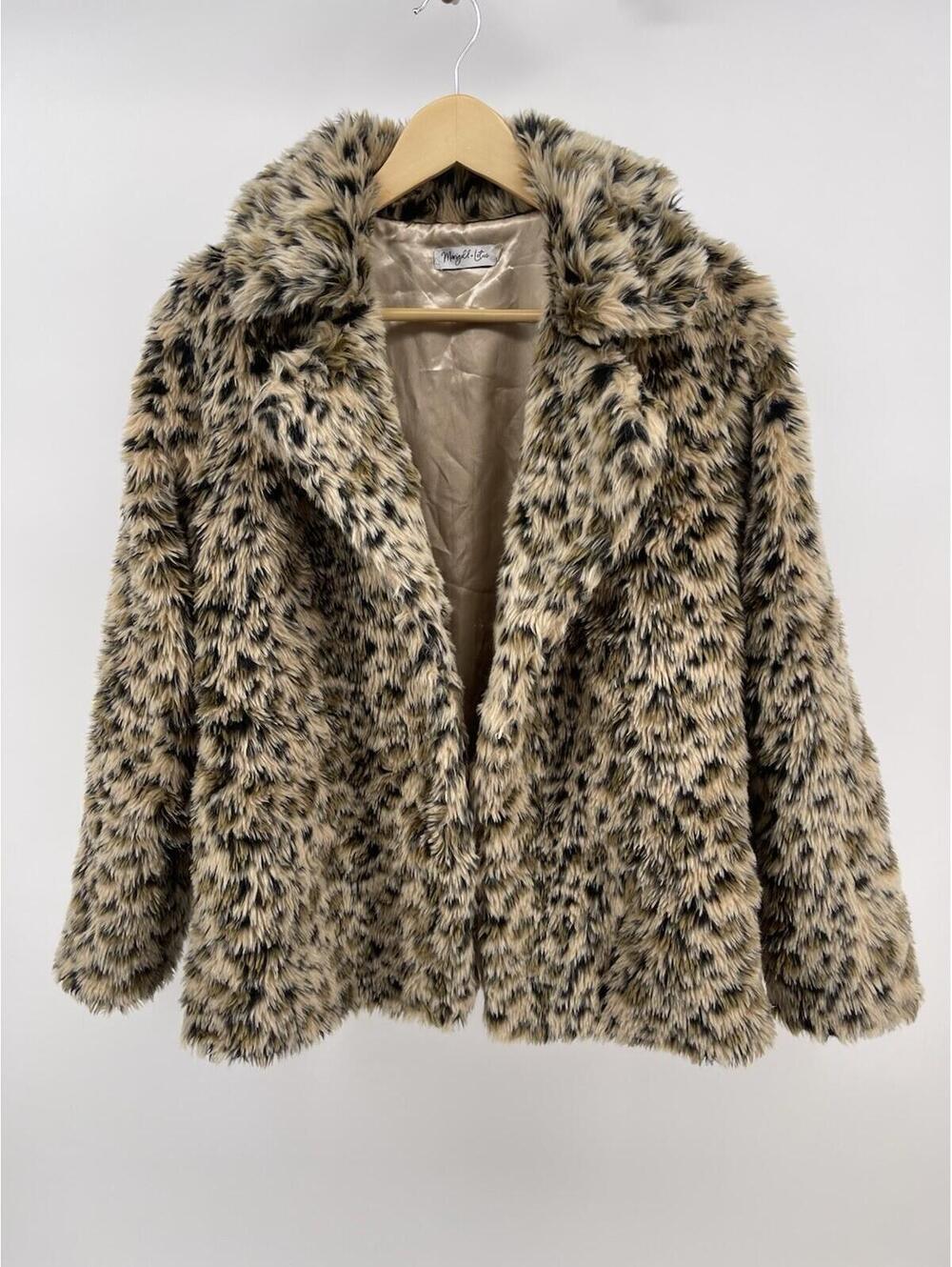 Marigold/‎ Lotus Faux Fur WOMENS L  JacketUnique Sexy Trendy Animal Print